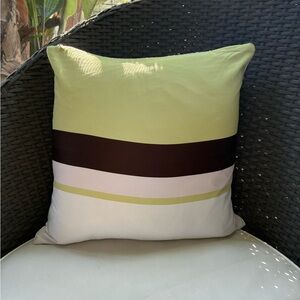 Contemporary Green, Black & White Throw Pillow Cover